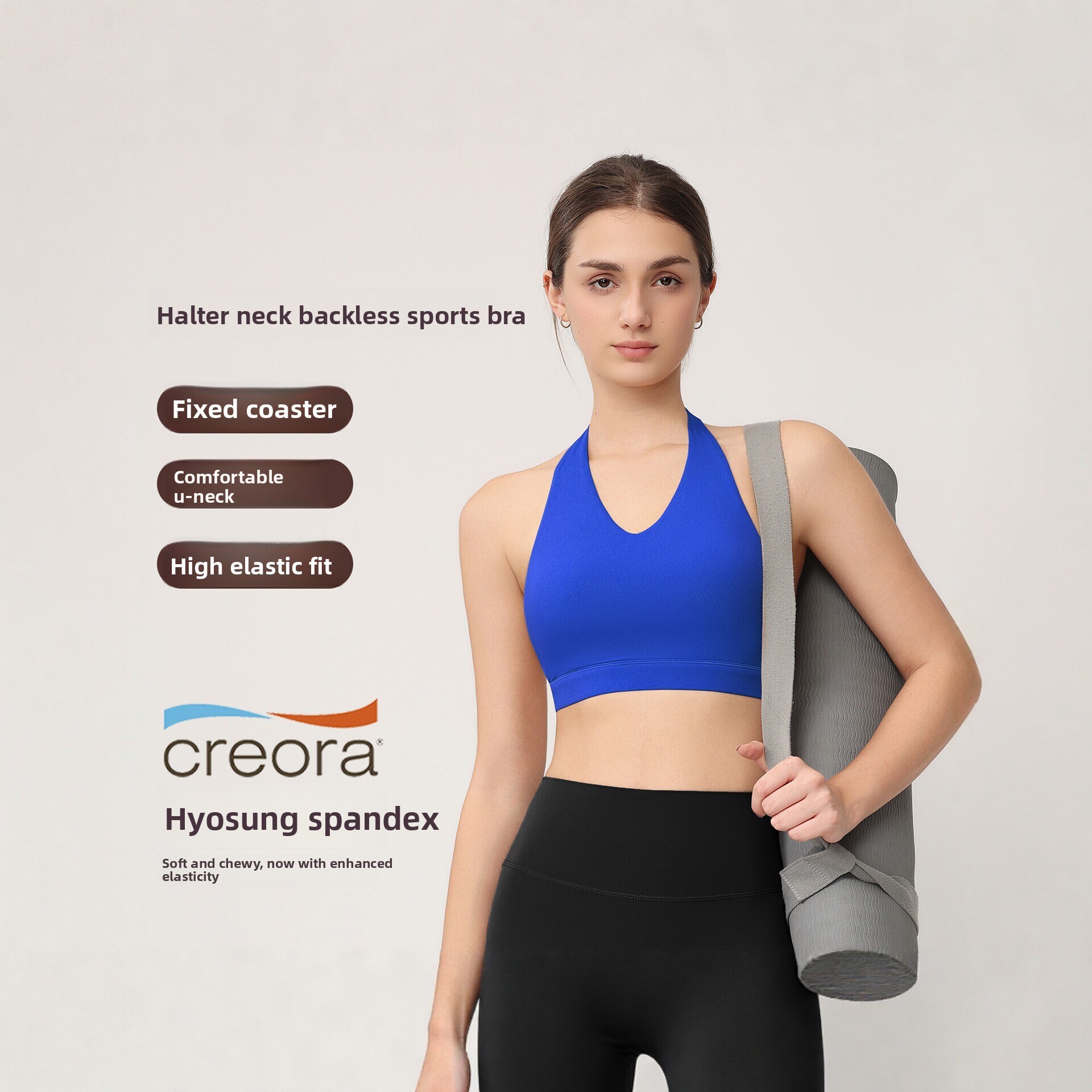 Push Up Bra Padded - สปอร์ตบราแบบฮอลเตอร์สำหรับผู้หญิง พร้อมแผ่นรองในตัว กันกระแทกและเสริมทรง ทรงเรเซอร์แบ็ค เหมาะสำหรับโยคะ พิลาทิส