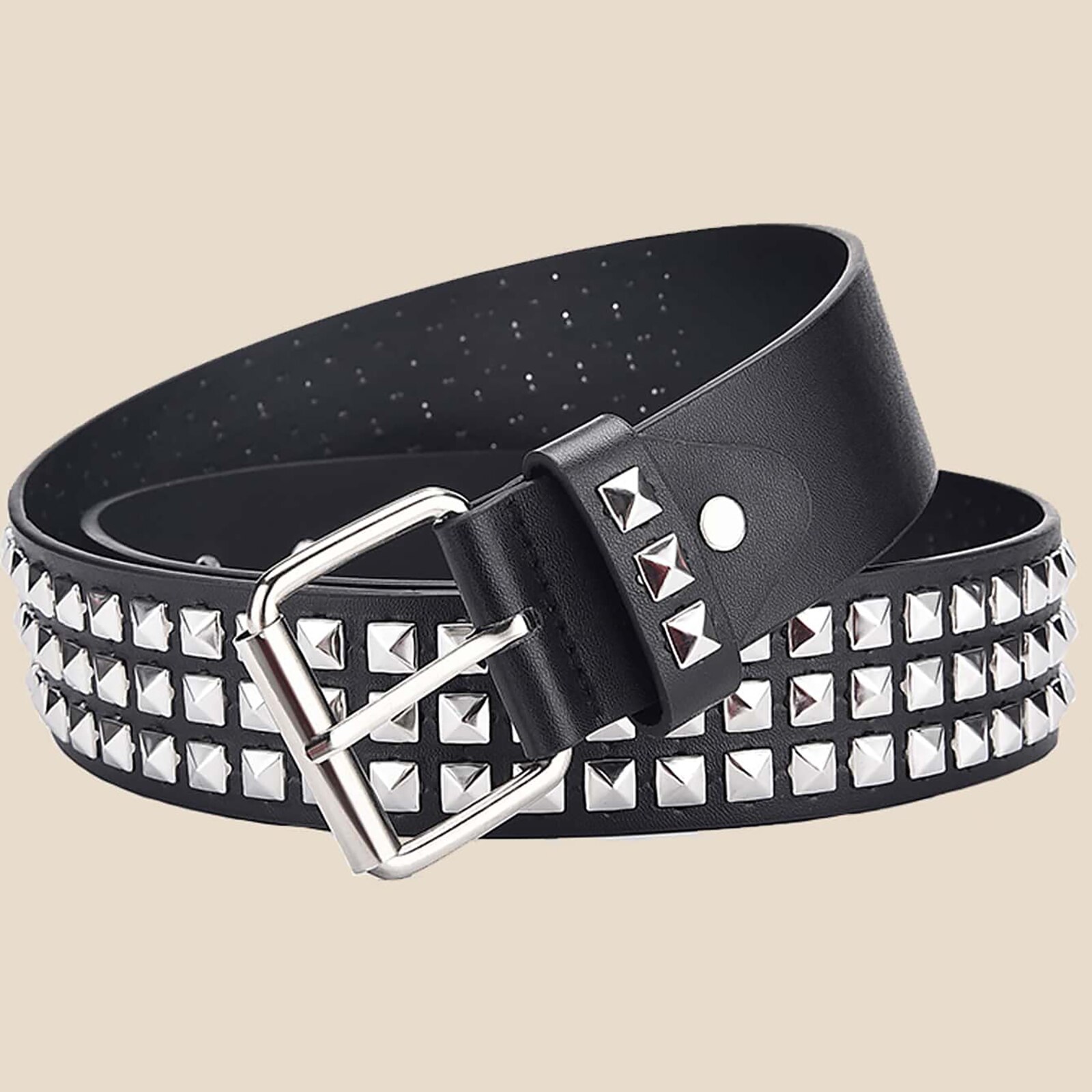 Corset Waist Cinch - แฟชั่นสแควร์ลูกปัด Rivet เข็มขัดโลหะพีระมิดเข็มขัดผู้ชายและผู้หญิง Punk ฮาร์ดแวร์กางเกงยีนส์เข็มขัด Y2K
