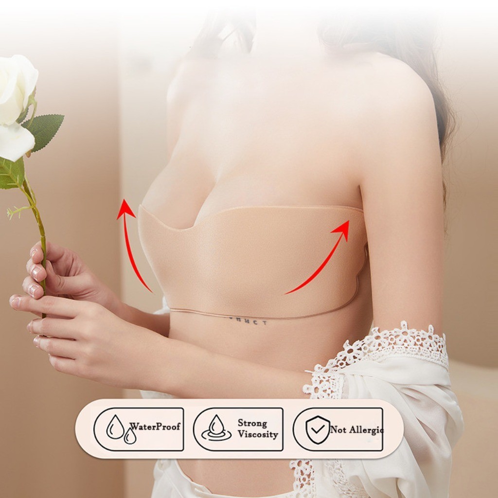 สติกเกอร์แปะหน้าอกหนึ่งชิ้นสำห - Silicone Bra Adhesive บทวิจารณ์และราคา