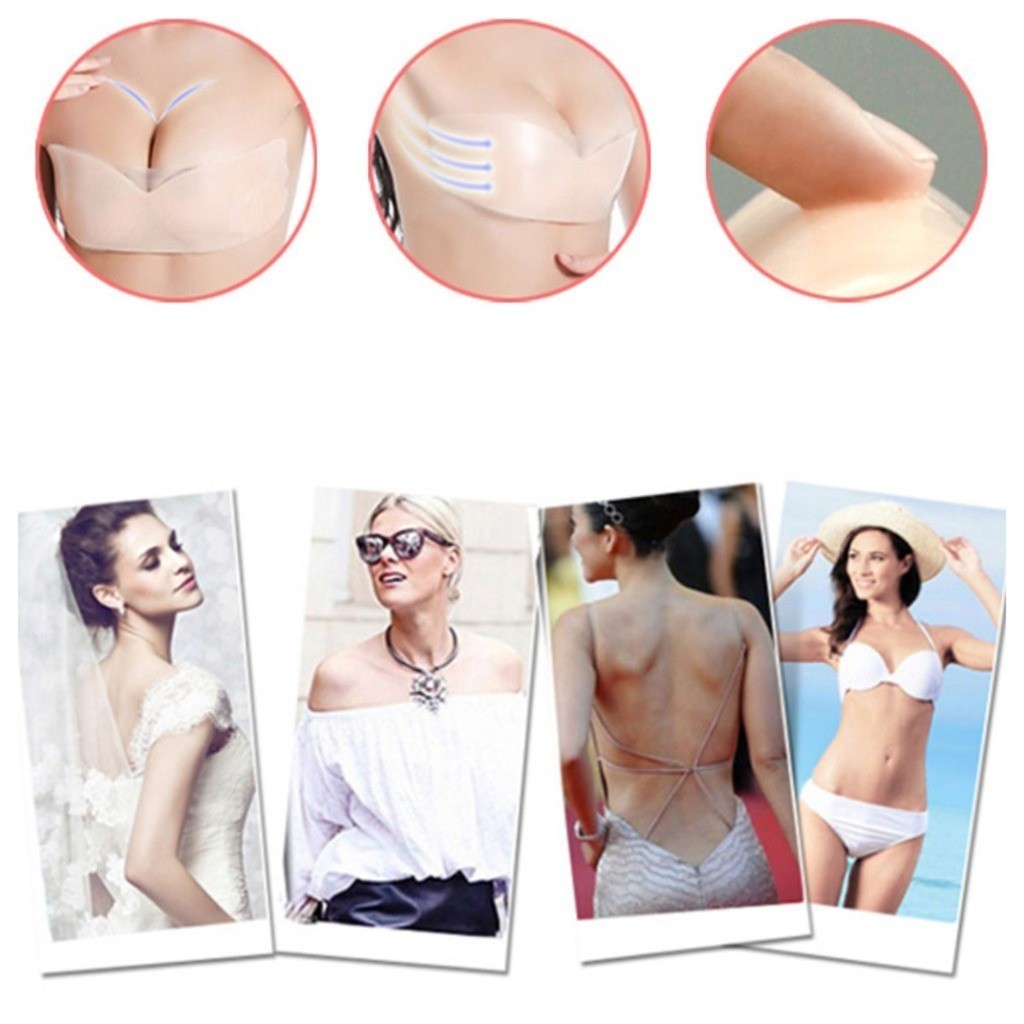 สติกเกอร์แปะหน้าอกหนึ่งชิ้นสำห - Silicone Bra Adhesive บทวิจารณ์และราคา
